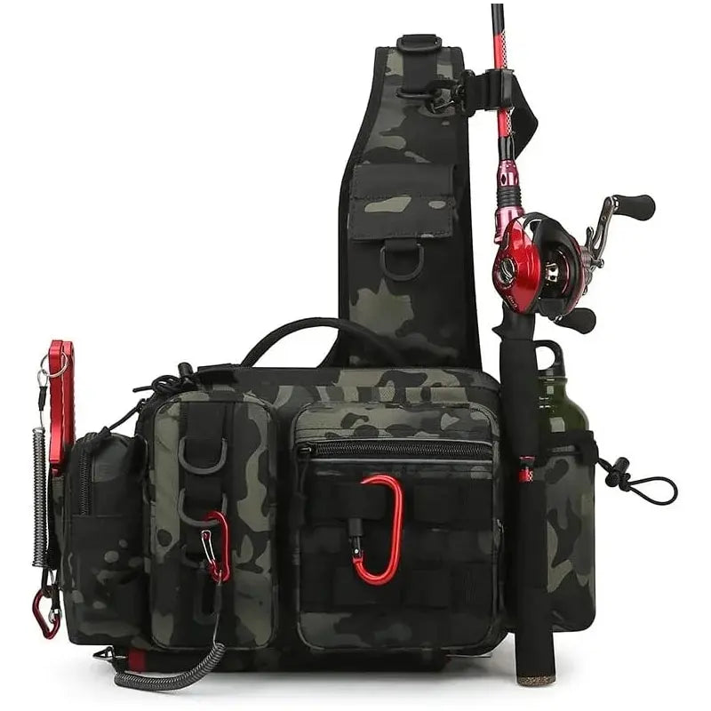 Mochila de aparejos de pesca para hombre, bolsa de almace...