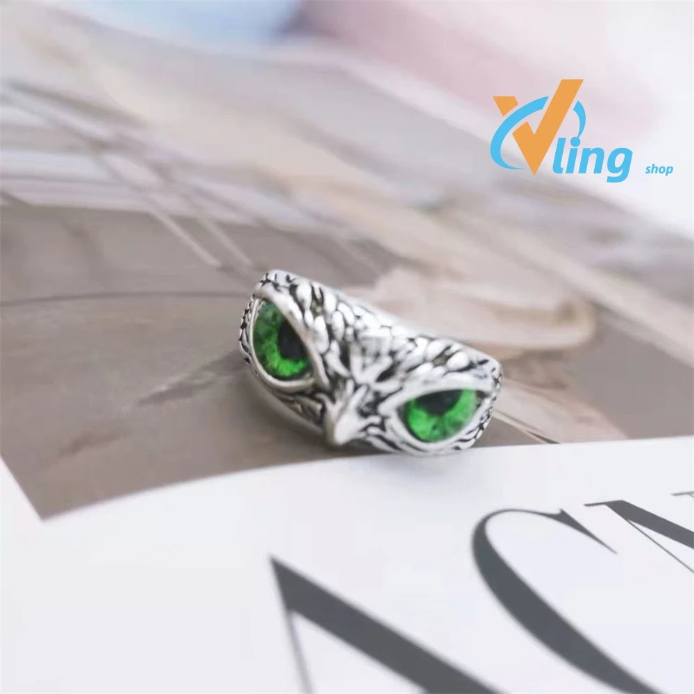 Anillo Ajustable de Búho con Ojo Turco Multicolor, Plata ...