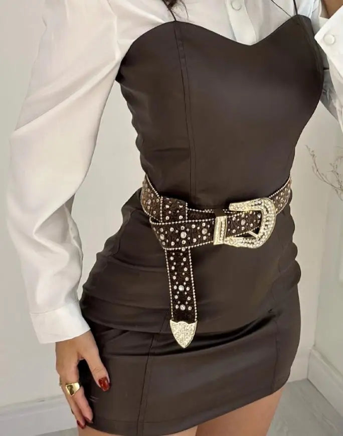 Conjunto de dos piezas para mujer, blusas de manga larga ...