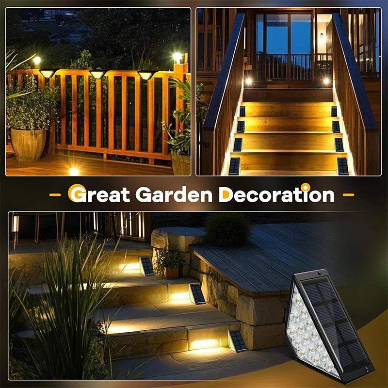Luz Solar para Escaleras Exteriores, 3000 K Blanco Cálido...