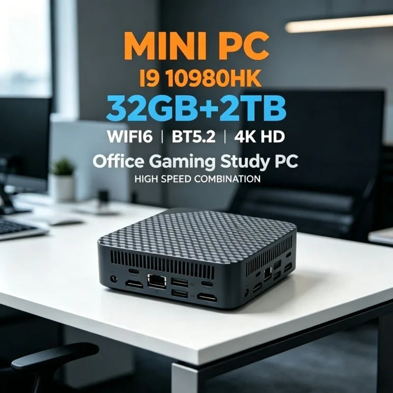 Mini PC Core i9 10980HK 32GB RAM 1TB SSD 4K WiFi6 Gamer Oficina