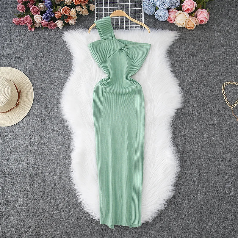 YuooMuoo marca de moda de un solo hombro vestido de fiest...