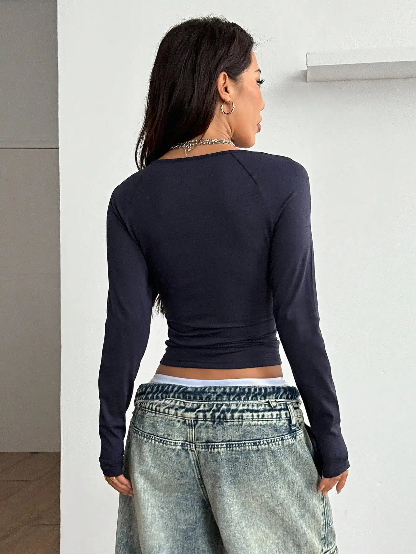 Camiseta Casual de Moda Y2K para Mujer, Negra, Transpirab...