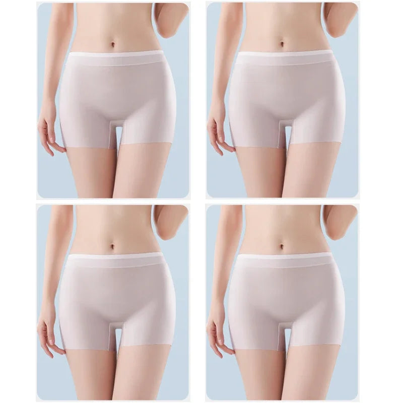 Set of four ultrafine cool silk panties for women, featuring soft, breathable fabric and comfortable fit from Corporación Turística.