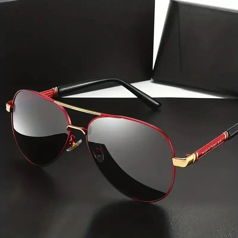 Gafas de sol polarizadas con montura metálica para hombre...