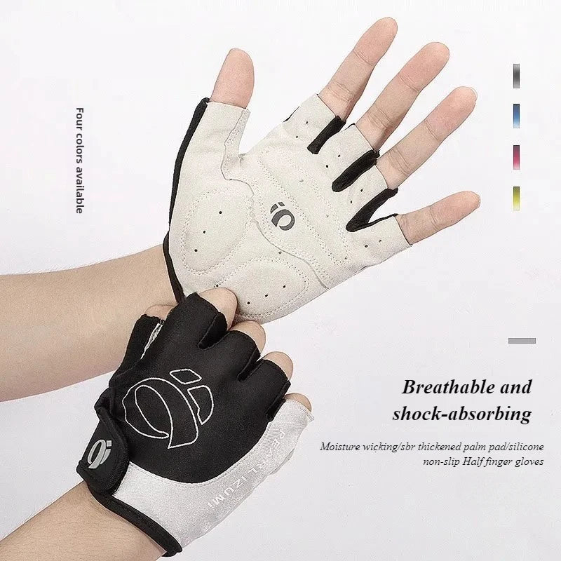 Guantes de ciclismo medio dedo: almohadilla de silicona antideslizante para la palma, transpirables, absorbentes de golpes para ciclismo de montaña y gimnasio, guantes de verano para bicicleta - Corporación Turística