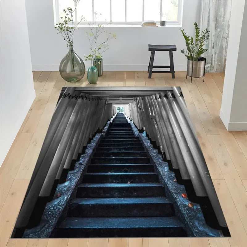 Alfombra Abyss infinita con ilusión óptica 3D, lavable a ...