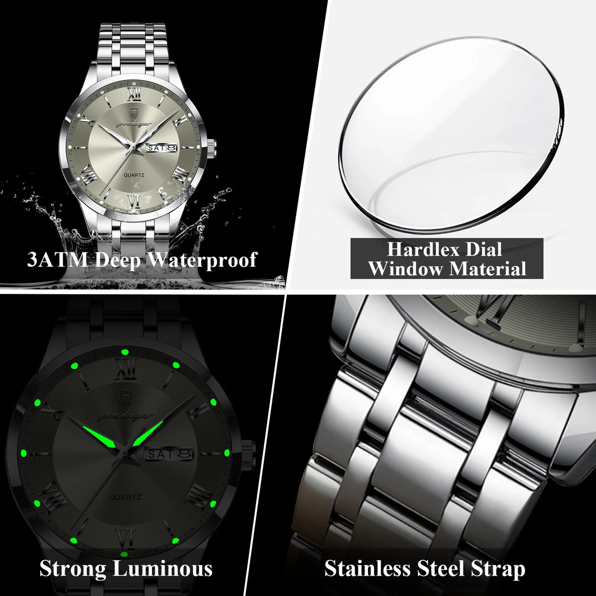 Reloj POEDAGAR de lujo a la moda para hombre, Reloj de pu...
