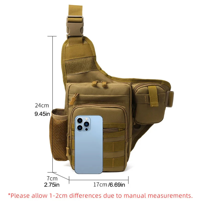 Riñonera táctica Molle para hombre, bolsa de pecho para a...