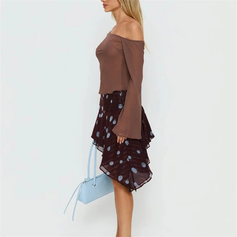 Minifalda de lunares para mujer, transparente, de malla, ...