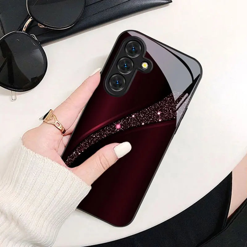 Samsung S26 phone case with wave design, black protective cover by Corporación Turística featuring stylish wave pattern.