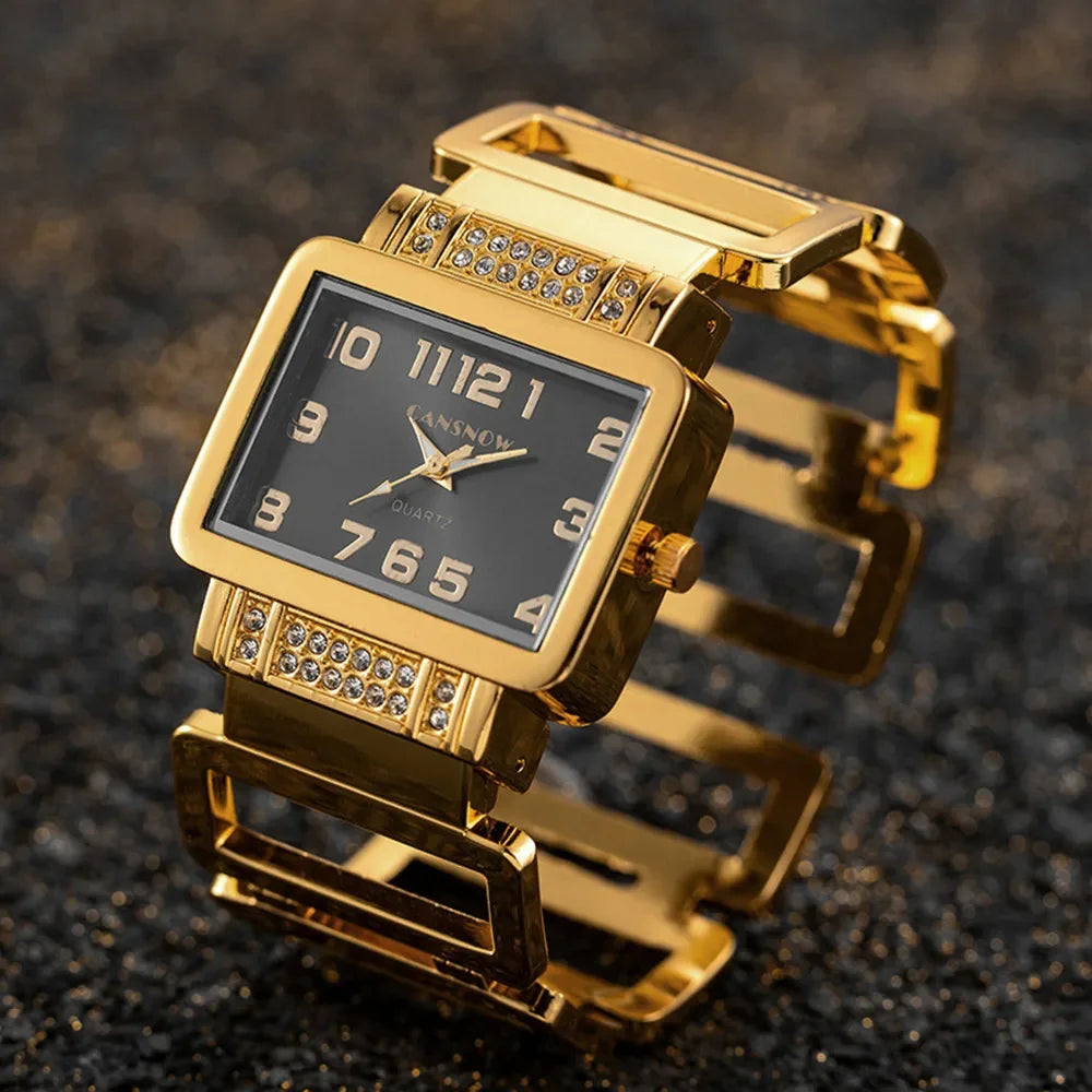 Reloj rectangular Cansnow para mujer, pulsera o pulsera d...