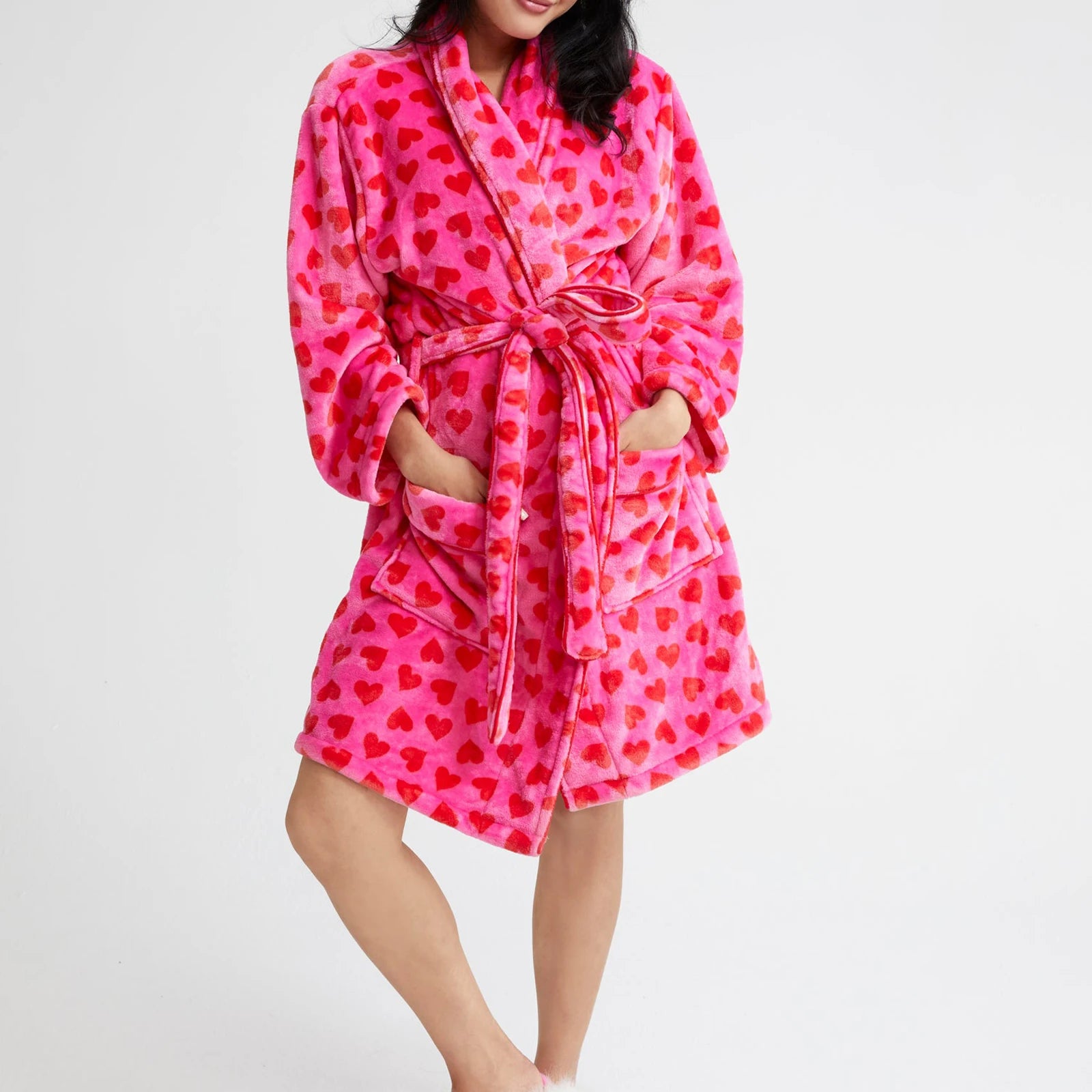 Bata de franela cálida para mujer, ropa de dormir de felp...