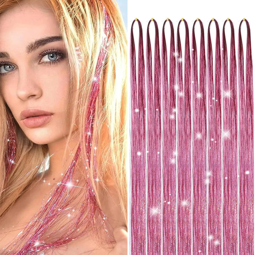 Extensiones de cabello de oropel de 24 pulgadas, Kit de 1...