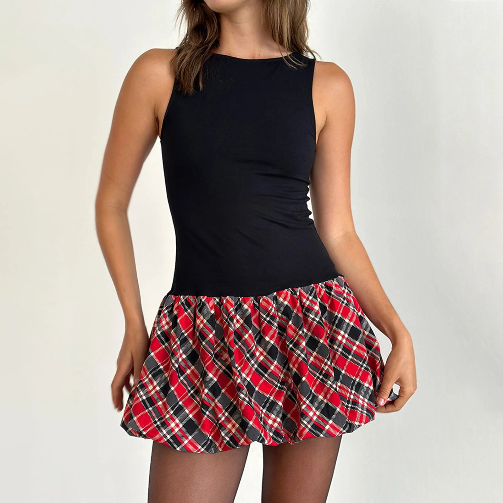 Minivestido Sexy sin mangas para mujer, vestido sin manga...