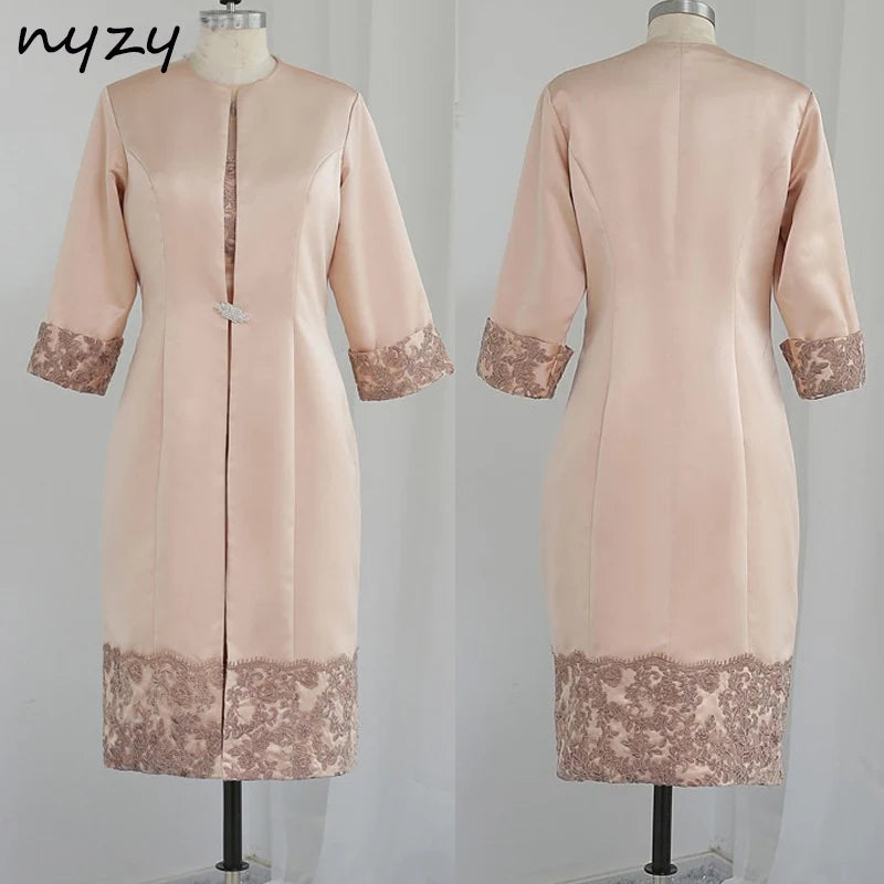 Vestido Encaje Verde Oscuro 2 Piezas Chaqueta Madre Novia Talla Plus