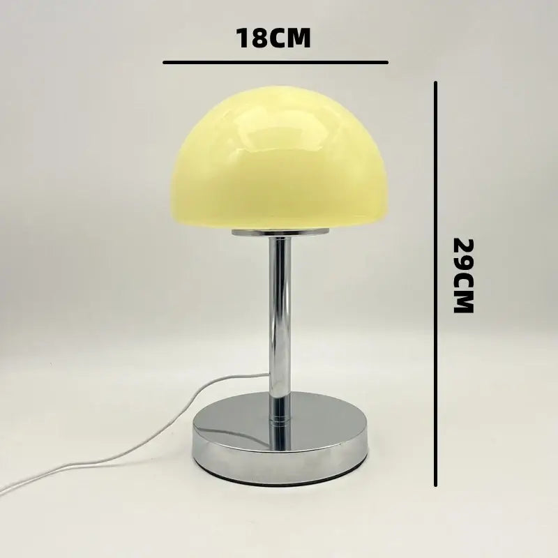 Lámpara de mesa de cristal con cúpula de seta, base de co...