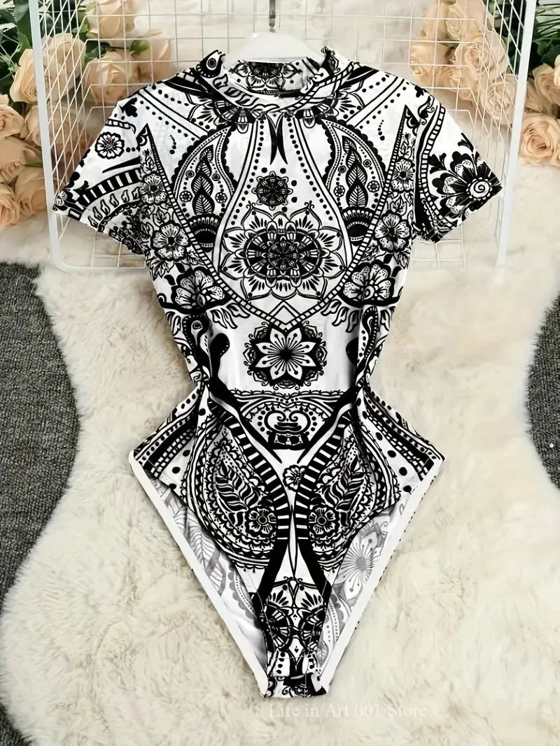 Traje de baño Sexy elegante Floral para mujer, medias de ...