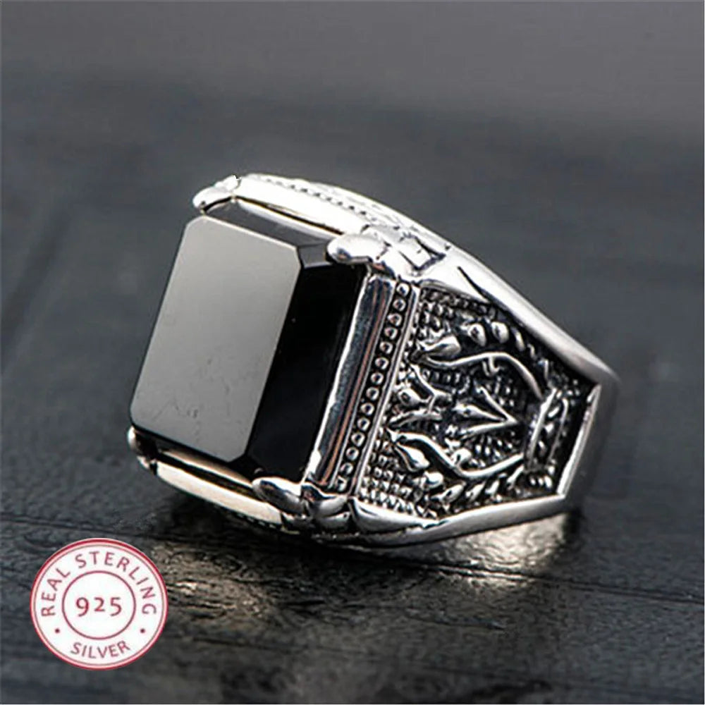 Anillos de plata de ley 925 para hombre, alta calidad, te...