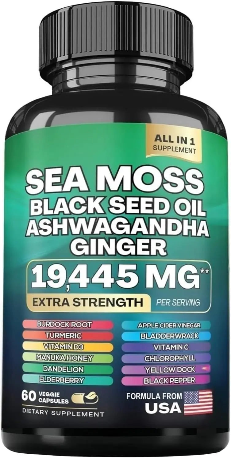 Cápsulas de Musgo Marino, Aceite de Semilla Negra, Ashwag...