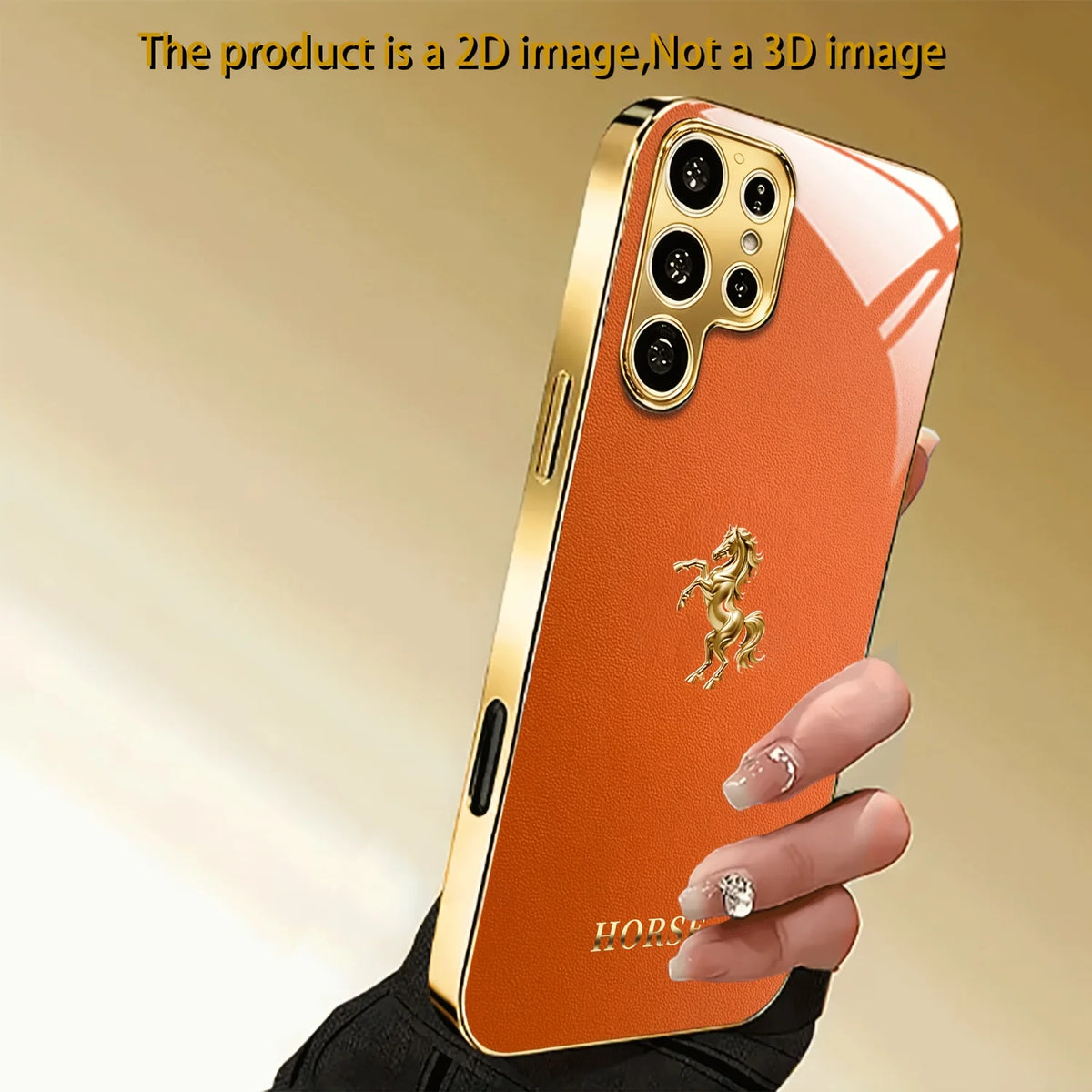Electroplated glass phone case with gold pattern from Corporación Turística, showcasing a sleek and stylish protective cover.