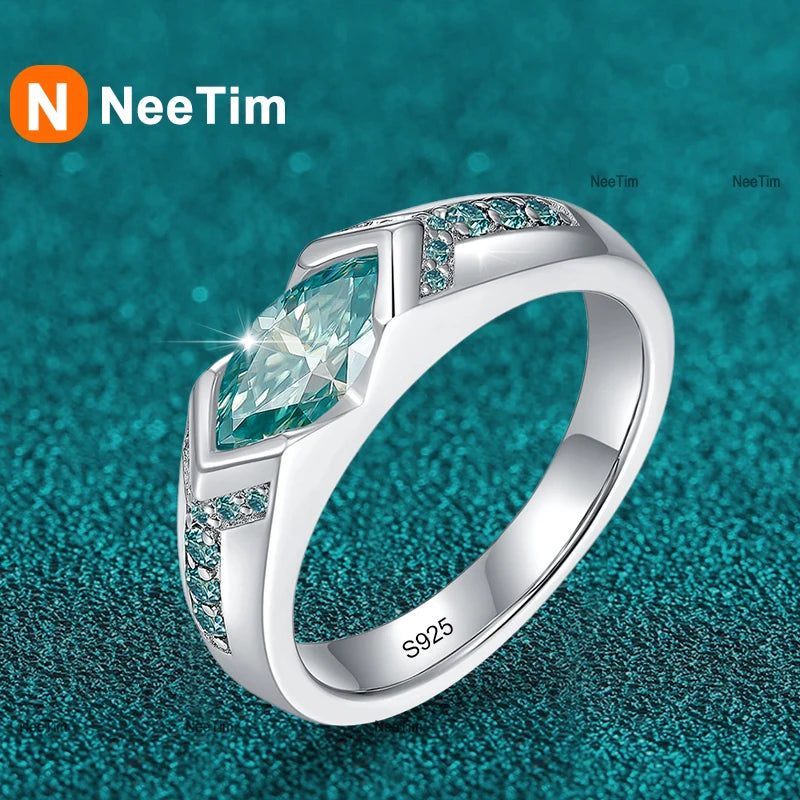 Anillos NeeTim de musgoanita de corte marquesa de 5x10mm ...