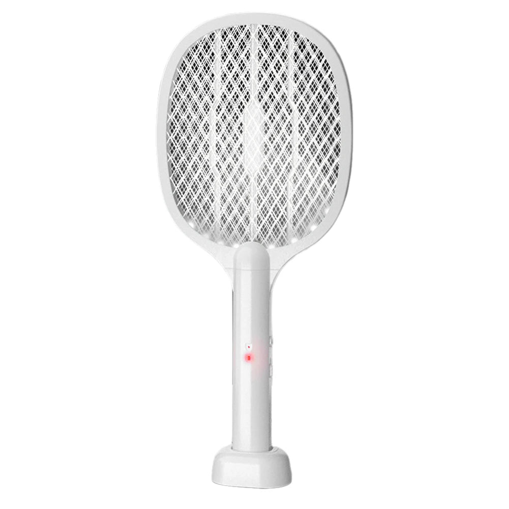 Matamoscas Eléctrico 3000V: Raqueta 2 en 1 con Lámpara Recargable