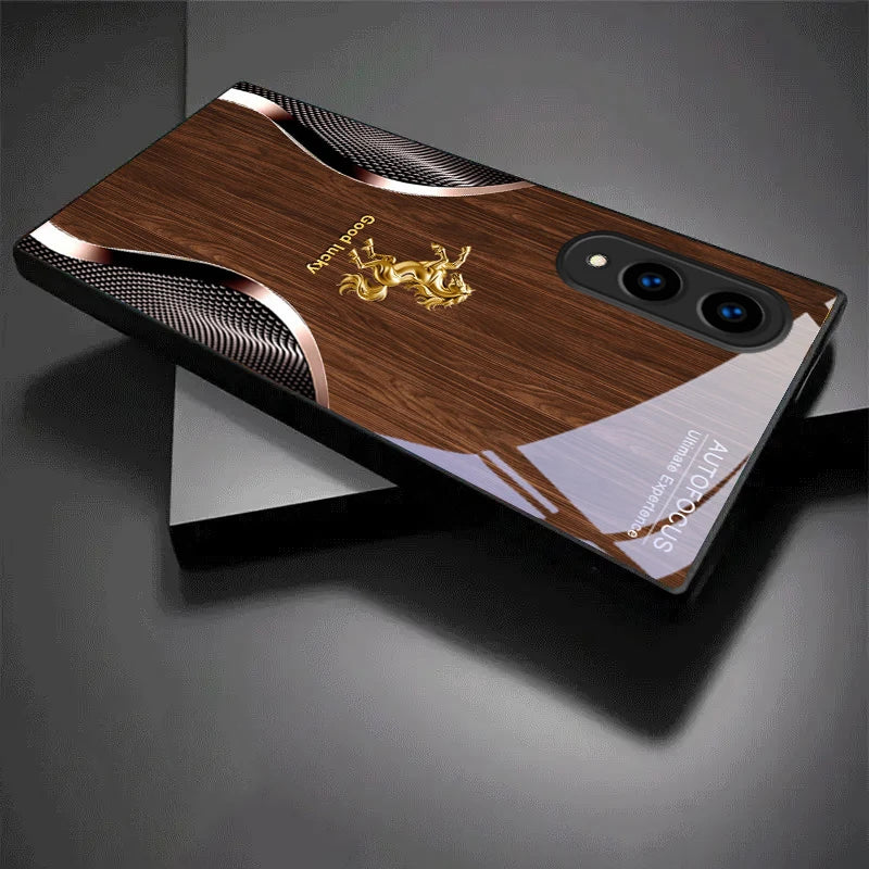 Black crystal phone case with gold horse design, compatible with popular smartphone models, provides stylish protection.