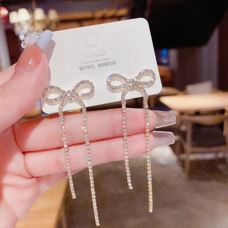 Pendientes de borla de perlas de moda coreana con aguja d...