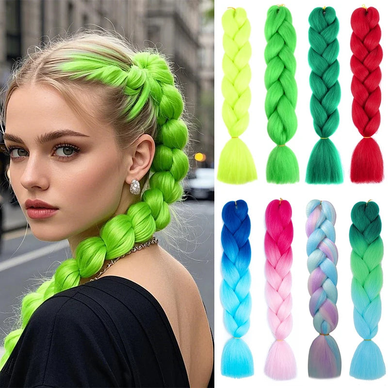 Cabello trenzado sintético ombré de 24 pulgadas, 1 paquet...