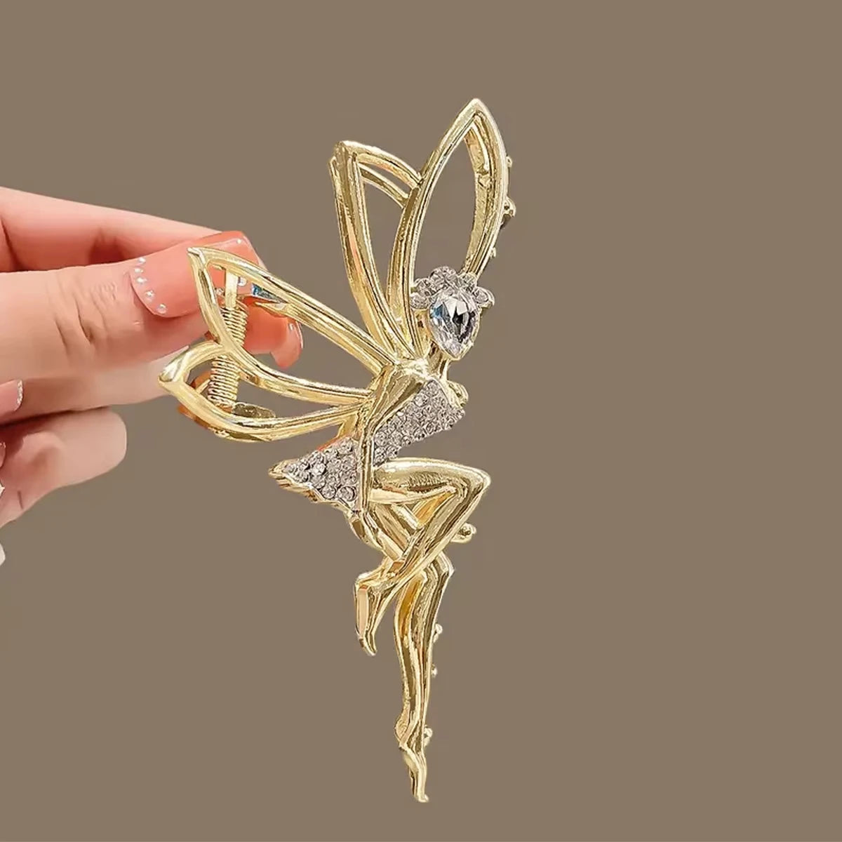 Pinza de Pelo Gótica con Forma de Araña para Mujer, de Metal Calado con Imitación de Perla, Tipo Tiburón, con Dijes, Accesorios de Pelo Modernos M