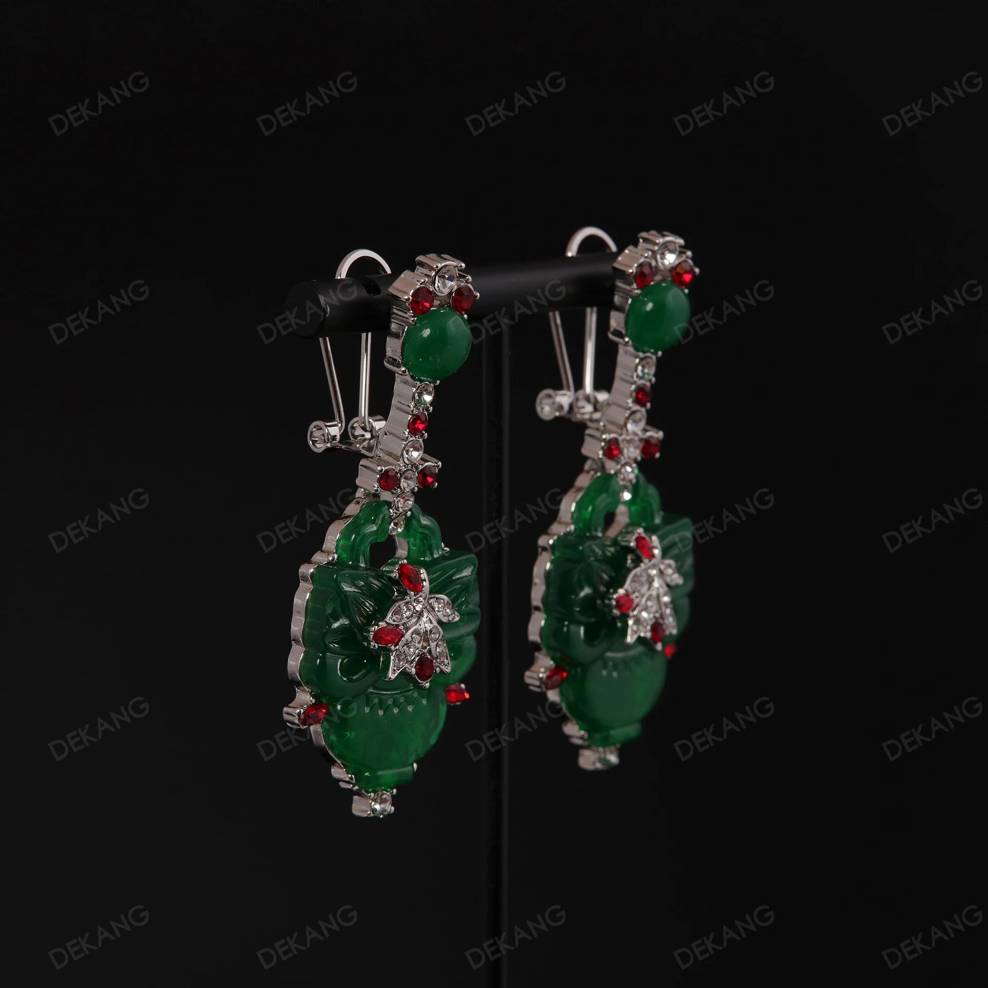 Pendientes de color verde esmeralda de estilo chino nuevo...
