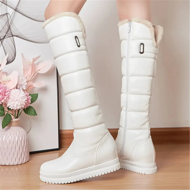Botas de nieve blancas y rosas cálidas para Mujer, zapato...