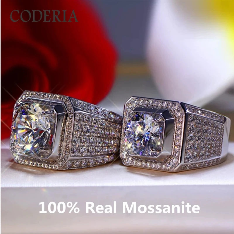 VVS1-Anillo de Plata de Ley 925 para hombre, sortija de m...