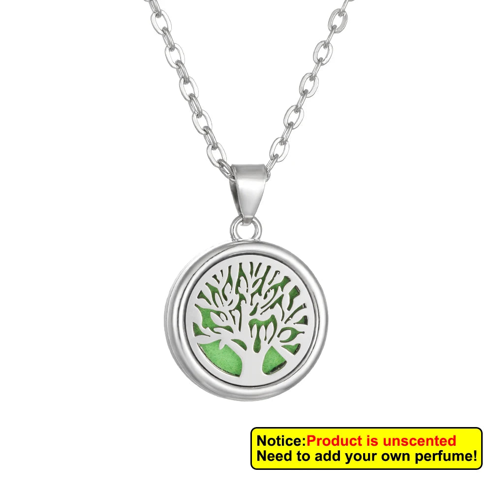 Nueva flor árbol de la vida aromaterapia difusor collar A...
