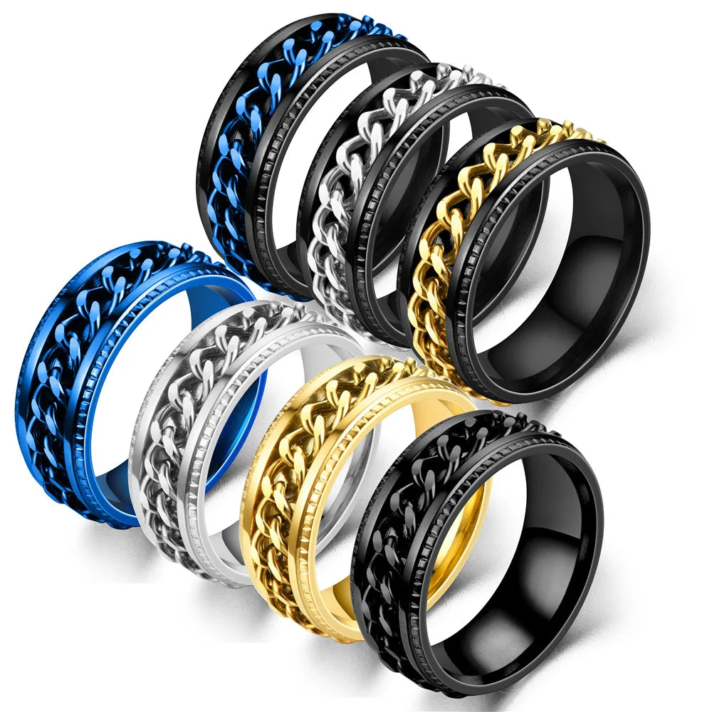 Anillos de cadena giratorios de acero de titanio para muj...
