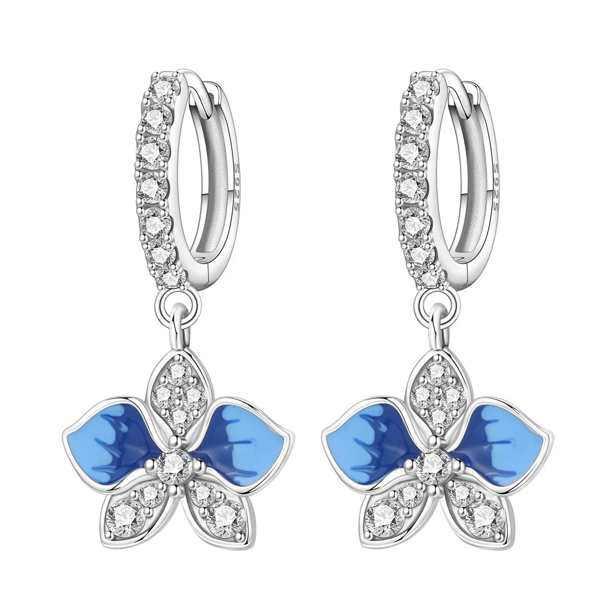 Orstarry Original Plata de Ley 925 pendientes de flor de ...