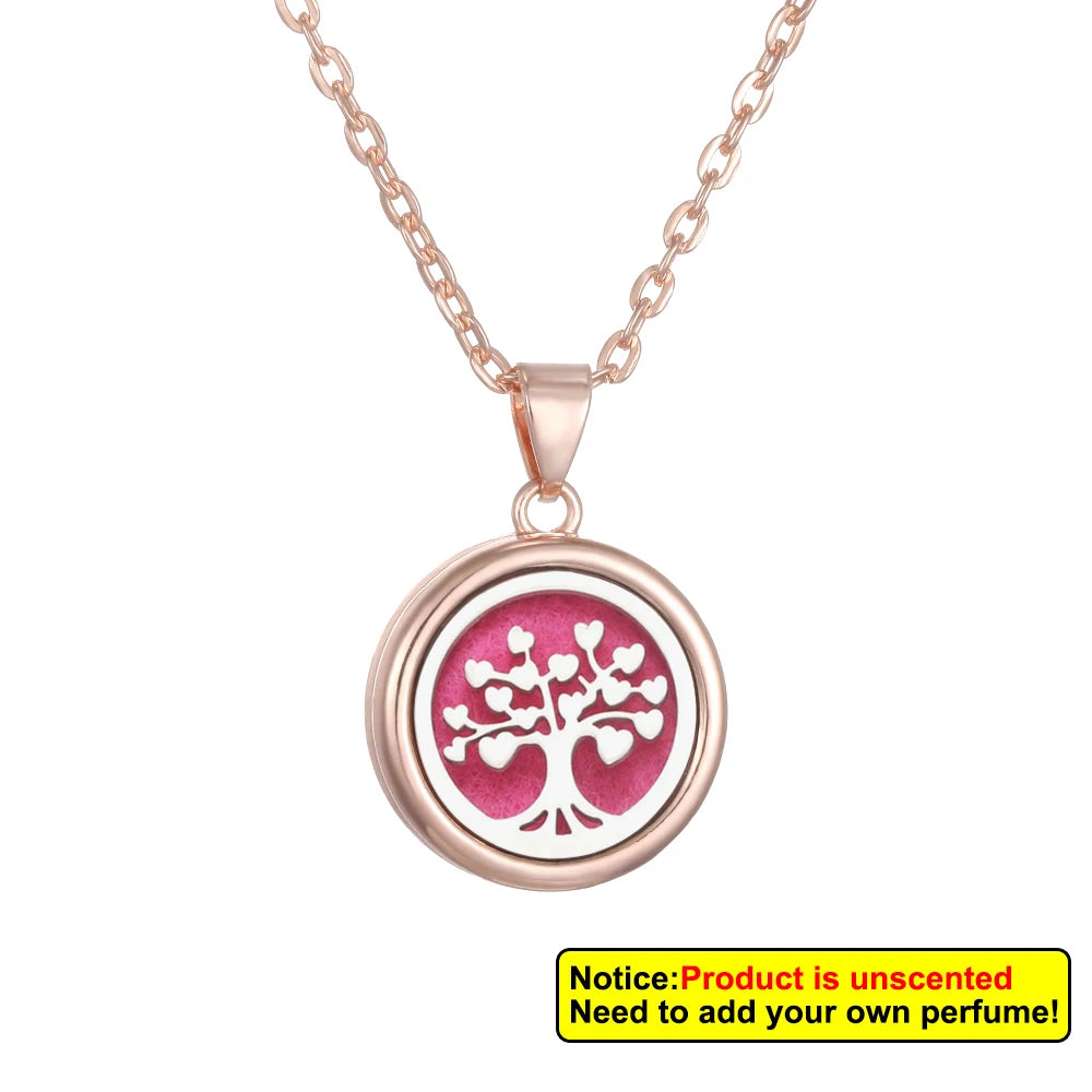 Nueva flor árbol de la vida aromaterapia difusor collar A...