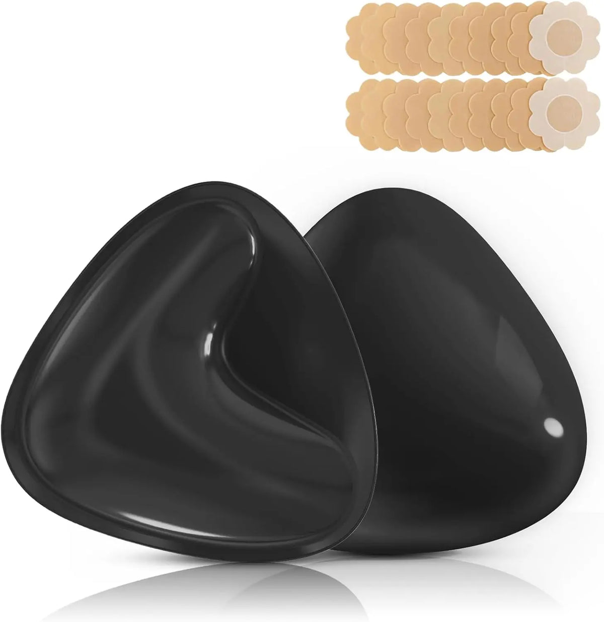 Push-pull adhesive bra lift pad by Corporación Turística, showing the soft, reusable silicone pad for enhancing cleavage.