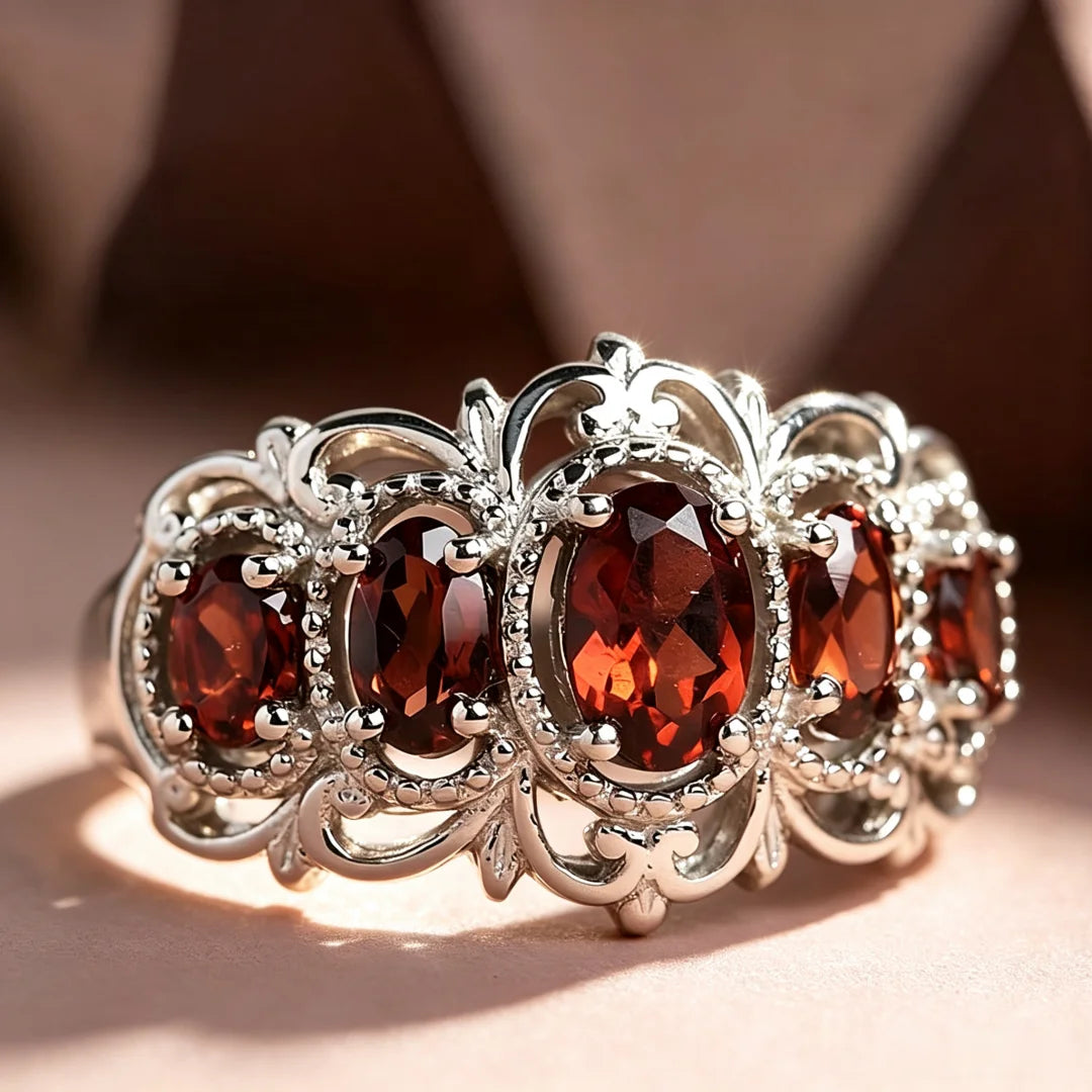 Anillo de Corona para Mujer, Estilo Corte, de Plata de Le...