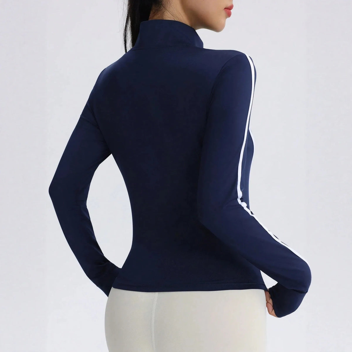 Chaqueta deportiva de cuello alto para mujer, otoño e inv...