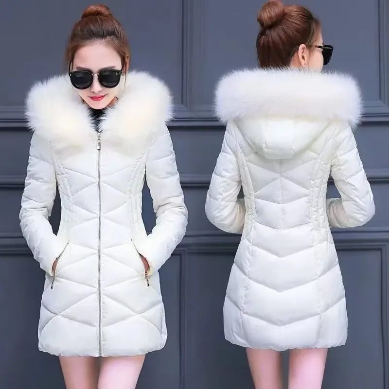 Chaqueta de algodón larga y delgada de moda coreana, Park...