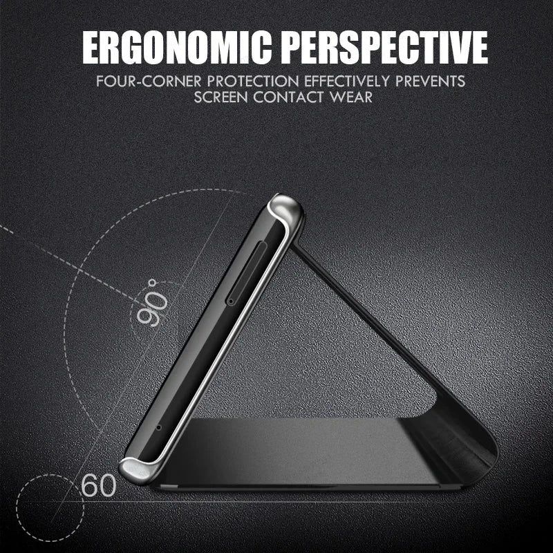 Luxury Samsung Galaxy phone case with built-in mirror, featuring elegant design by Corporación Turística.