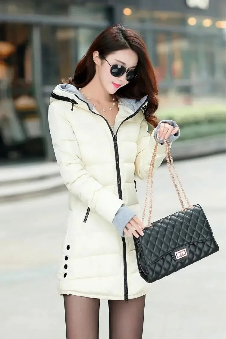 Moda Casual mujer impermeable Chaqueta de algodón Otoño I...