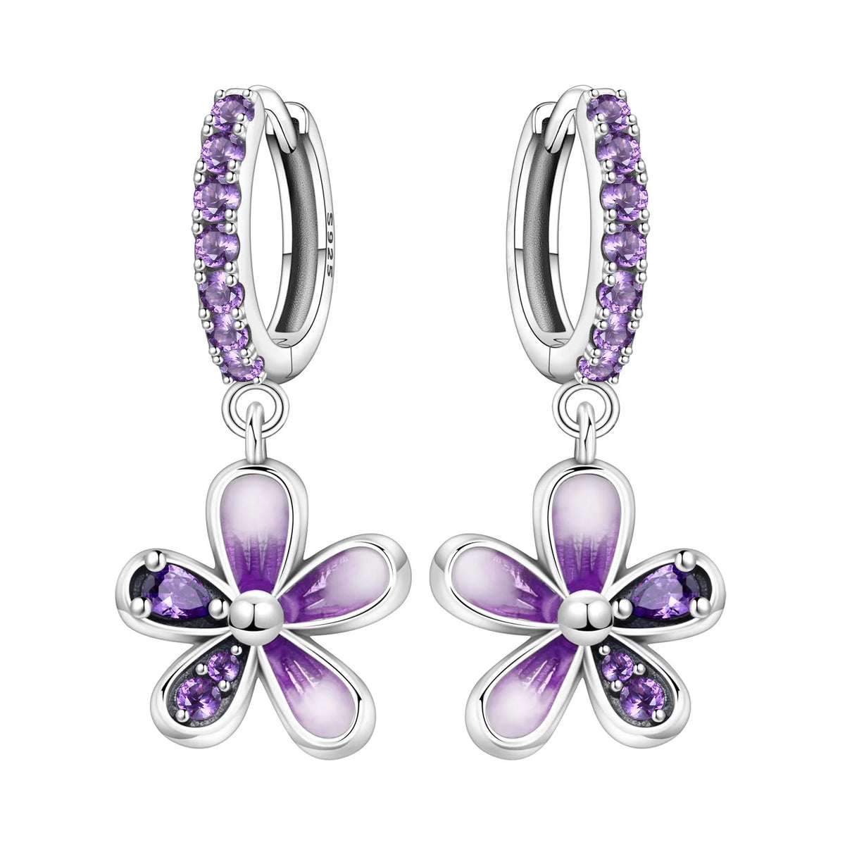 Orstarry Original Plata de Ley 925 pendientes de flor de ...
