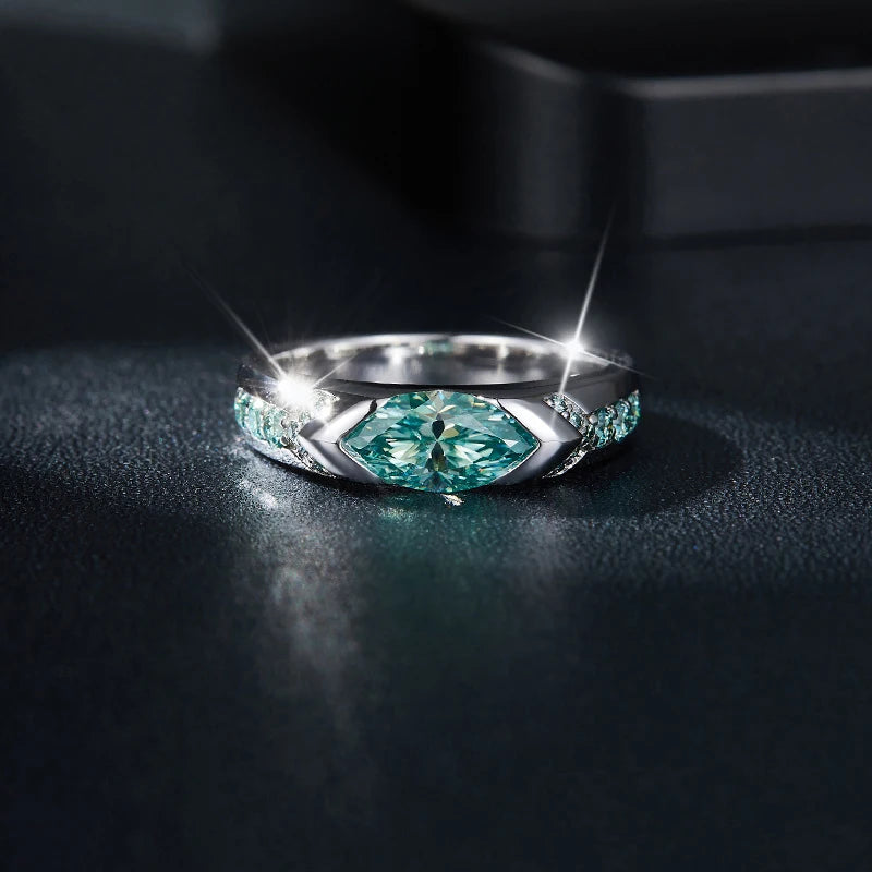 Anillos NeeTim de musgoanita de corte marquesa de 5x10mm ...