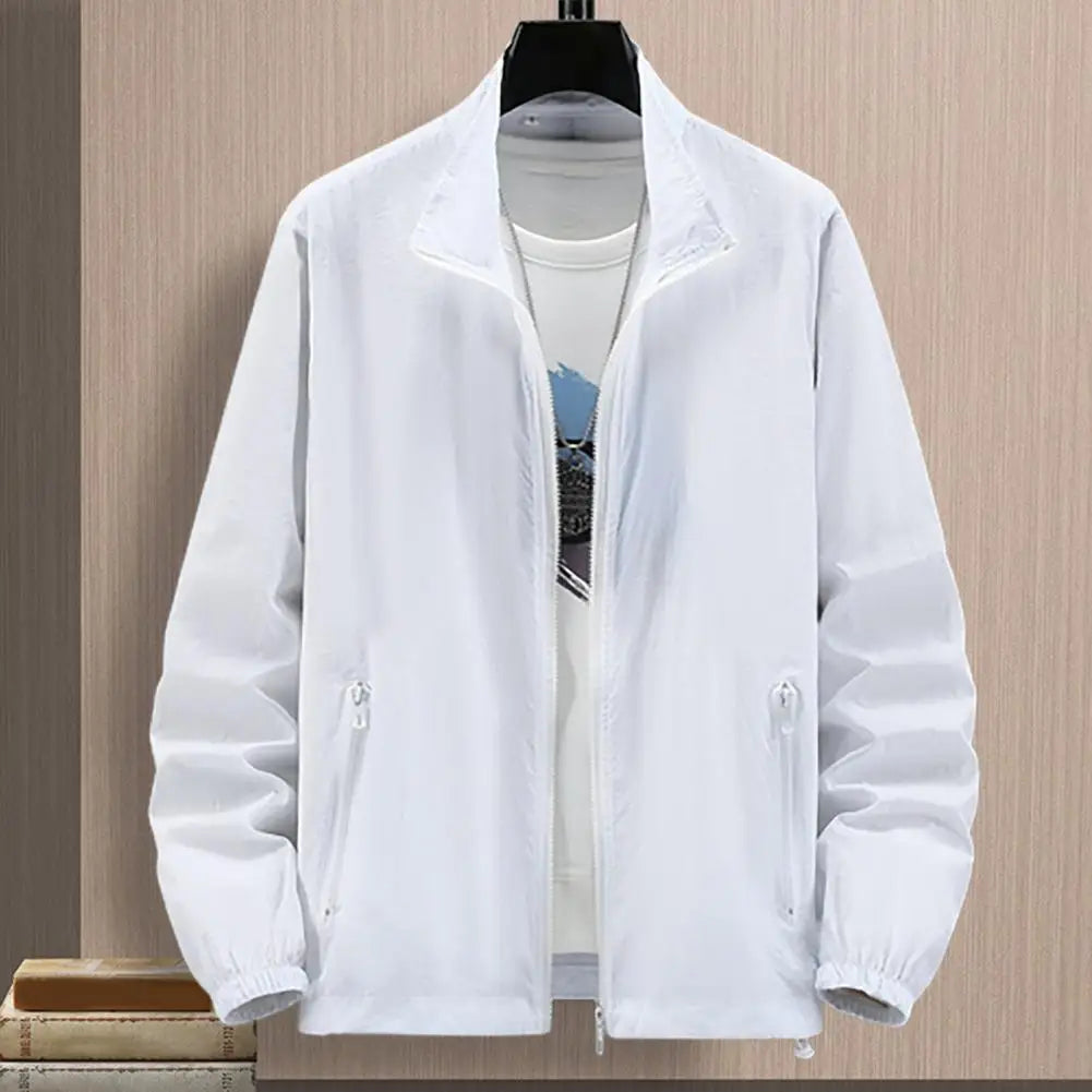 Men's outdoor jacket by Corporación Turística, warm coat with protective features, shown in a stylish, functional design.