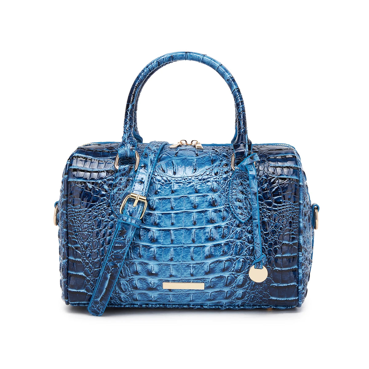 Bolso de lona con relieve degradado y asa superior, con c...
