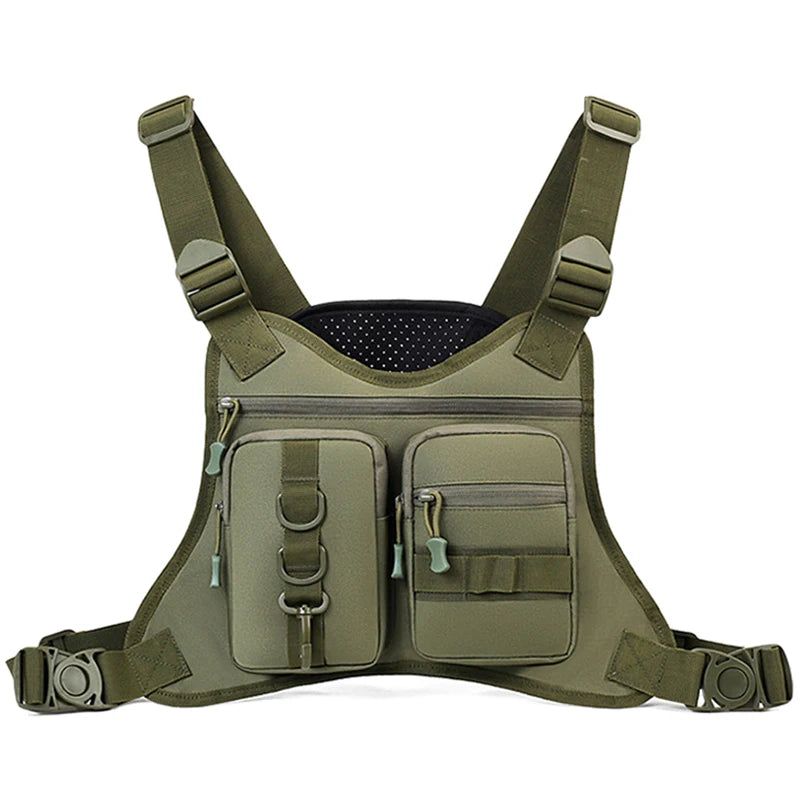 Chaleco táctico Molle frontal para el pecho, bolsa para d...