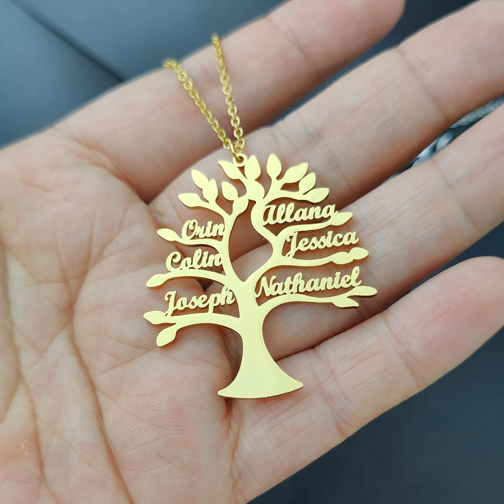 Collar personalizado con nombre del árbol de la vida, nom...